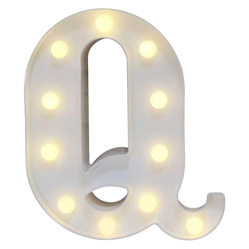 Pooqla LED Marquee Letter Lights Sign, Light Up Alphabet Letter for Home Party Wedding Decoration Q - Image 1